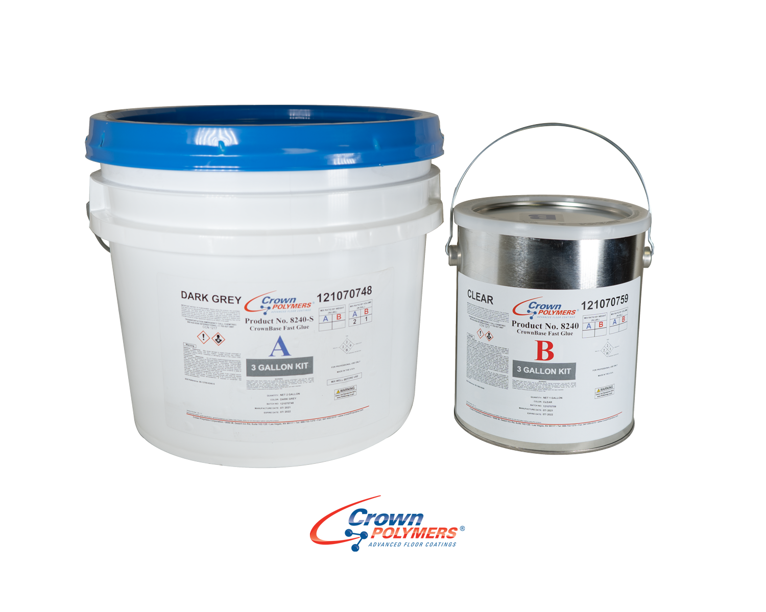 CrownBase Fast Glue 8240-S – High Performance Polyurea Flake Basecoat (MVB UP TO 15LBS)